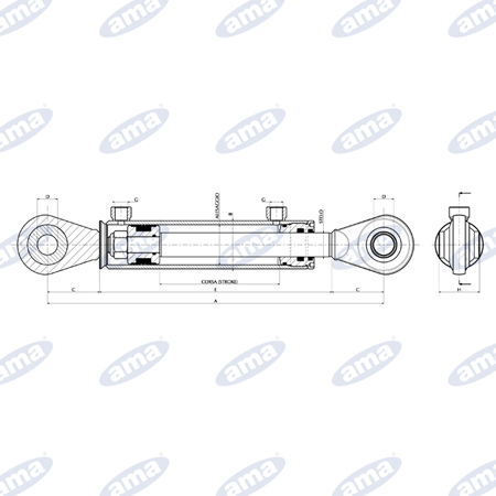 TOPLING HIDRAULIČNI FI 25 LMIN 610 LMAX 740 AMA